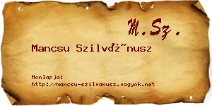 Mancsu Szilvánusz névjegykártya
